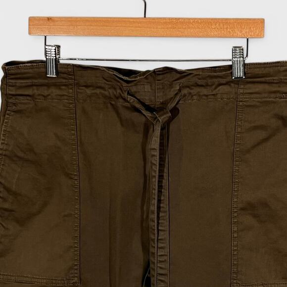 Current Elliott Pants Size Medium Olive Crop Pull On Drawstring Waist Pockets - Picture 5 of 9